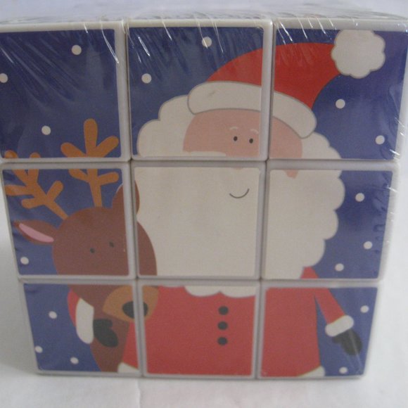 Rubik's Style Puzzle Cube Twist Toy Game - Christmas Santa Penguin Gingerbread - Picture 8 of 10